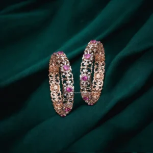 Floral Filigree Diamond Bangles
