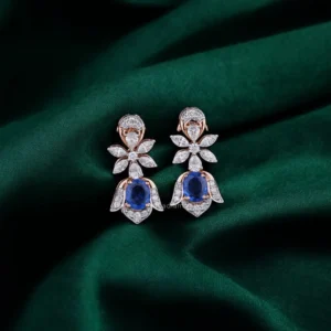 Sapphire Bloom Drop Earrings