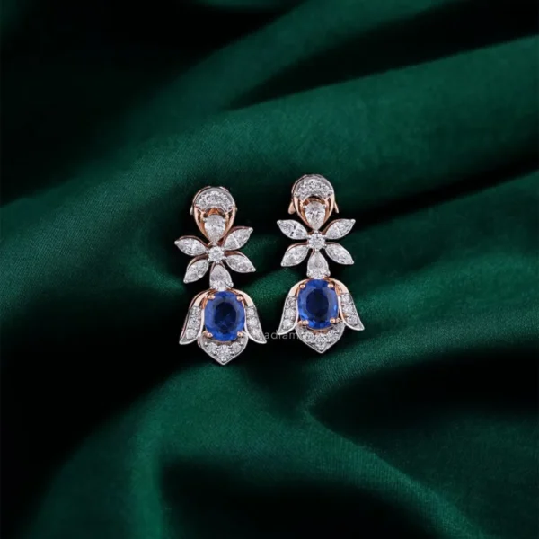Sapphire Bloom Drop Earrings