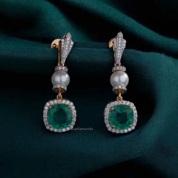 Pearl & Emerald Halo Drops