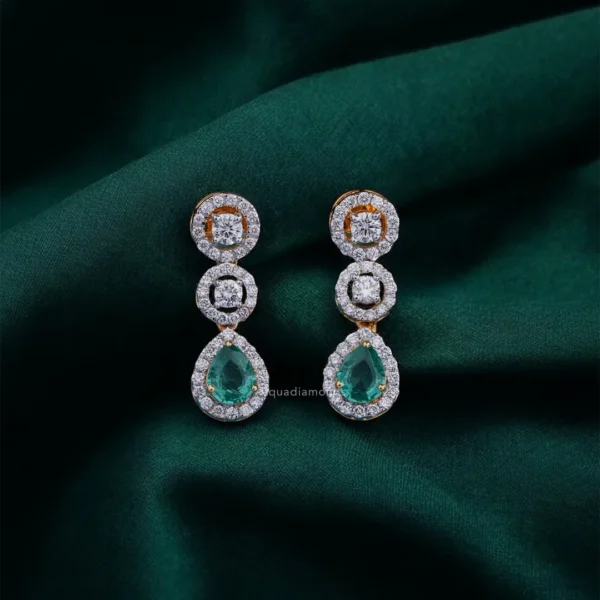 Triple Halo Emerald Drops