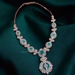 Vintage Inspired Emerald Diamond Necklace