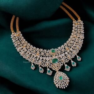 Grand Diamond Lattice Necklace with Emeralds