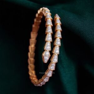 The Golden Viper Pavé Coil Bracelet