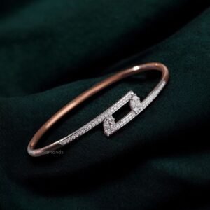 The Rose Gold Link Bypass Diamond Bangle