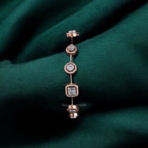 The Deco Cube & Halo Rose Gold Bracelet
