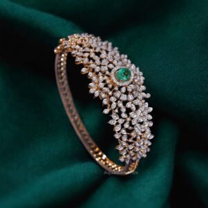 The Starlight Petal Emerald Cluster Bracelet