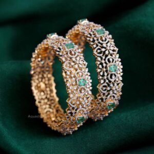 The Regal Emerald and Diamond Bangles