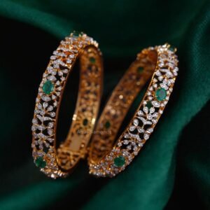 The Veridian Bloom Diamond Bangles