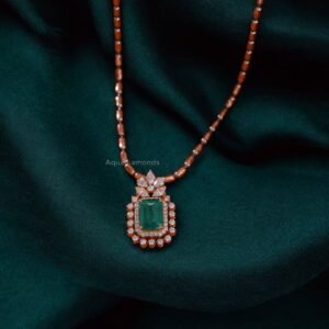 Rose Gold Emerald Crest Pendant