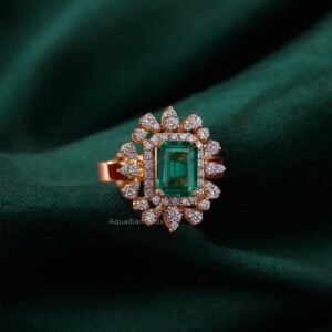 Emerald Cut Bloom Statement Ring