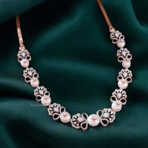 The Timeless Pearl and Diamond Floral Necklace