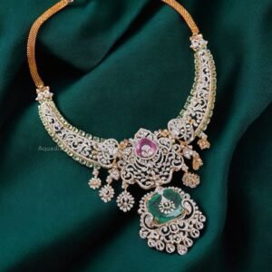 The Grand Filigree Emerald and Pink Stone Necklace