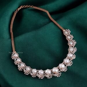 The Rose Gold Pearl and Diamond Necklace