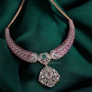 Pink Sapphire and Diamond Collar Necklace