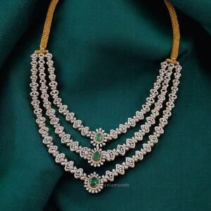 The Regal Tiered Diamond and Emerald Necklace