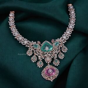 The Peacock Bloom Multistone Diamond Necklace