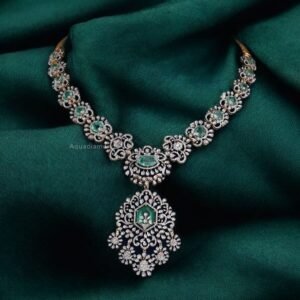 The Zenith Cluster Diamond & Emerald Necklace