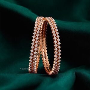 Rose Gold Pave Scallop Bangles