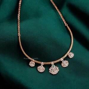 Five Petal Diamond Drop Necklace